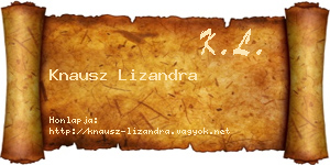 Knausz Lizandra névjegykártya